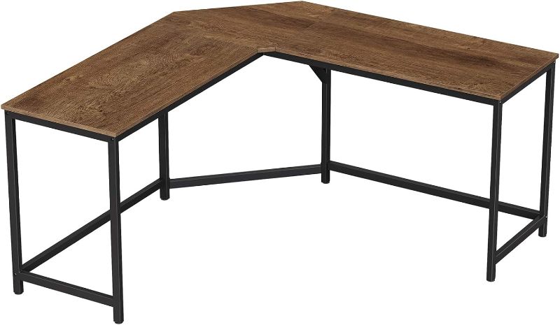 Photo 1 of ***DAMAGED***VASAGLE L-Shaped Computer Desk, Industrial Workstation for Home Office Study Writing and Gaming, Space-Saving, Easy Assembly, 58.7”D x 58.7”W, Walnut Brown