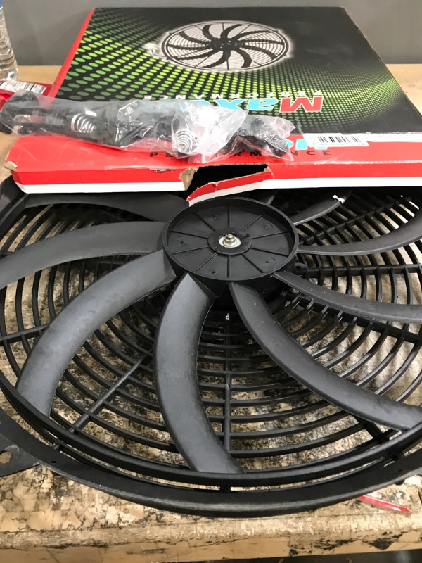 Photo 2 of 16 Inch Universal Slim Fan Push Pull Electric Radiator Cooling Fan 12V 120W with Mount Kit 16inch 120W