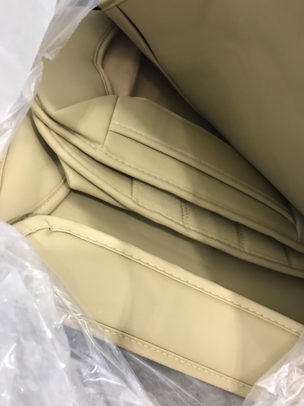 Photo 3 of AOOG Leather Car Seat Covers, Leatherette Automotive Vehicle Cushion Cover for Cars SUV Pick-up Truck, Universal Non-Slip Vehicle Cushion Cover Waterproof Protectors , Front Pair FRONT PAIR BEIGE