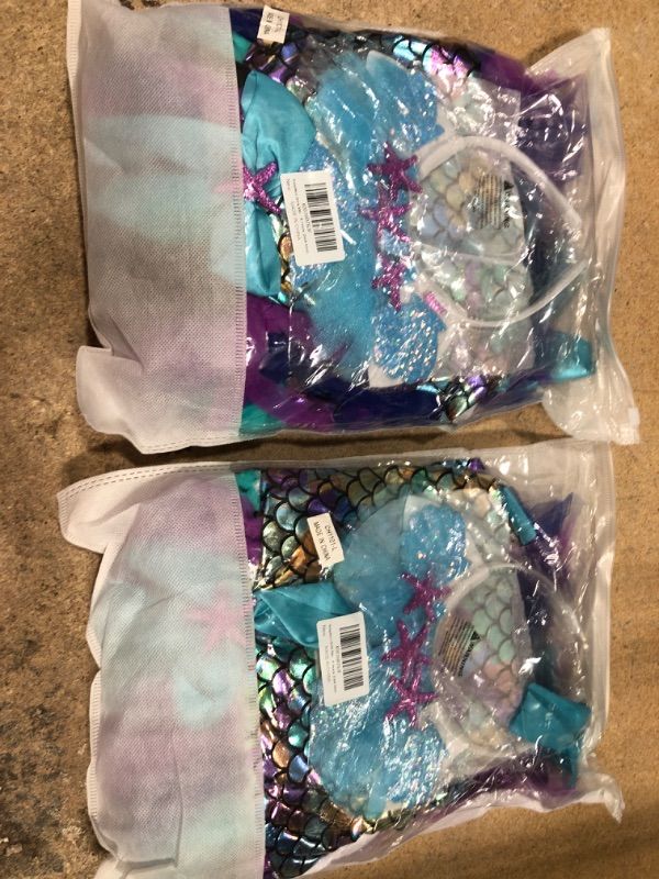 Photo 2 of 2 PACK Simplecc Girls Mermaid Costume Mermaid Princess Tutu Dress for Birthday Party 1-10Years