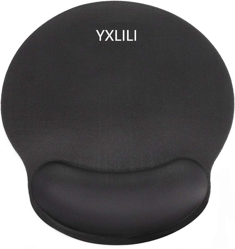 Photo 1 of 2 PACK YXLILI Ergonomic Mouse Pad with Wrist Support, Gaming Mouse Mat with Gel Wrist Rest, Easy Typing & Pain Relief, Non-Slip Rubber Base, Waterproof Mousepads for Home Office Working Studying-Black