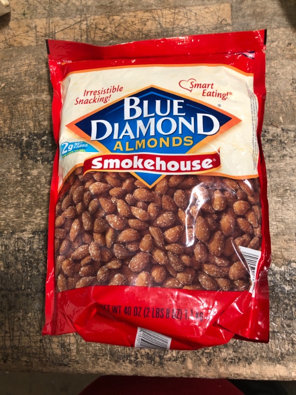 Photo 2 of *9/26/2024* Blue Diamond Almonds Smokehouse Flavored Snack Nuts, 40 Oz Resealable Bag (Pack of 1)