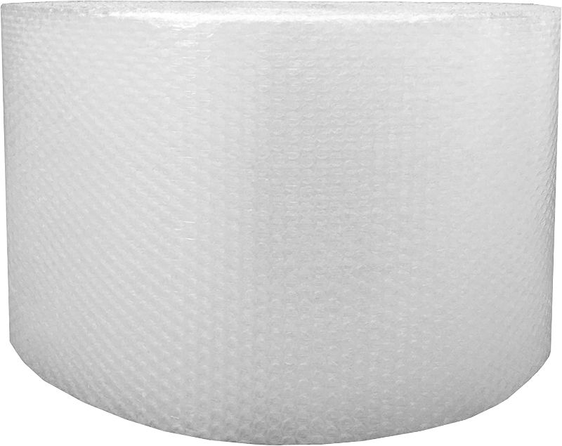 Photo 1 of Amazon Basics Perforated Bubble Cushioning Wrap, Small 3/16", 12-Inch x 175 Foot Long Roll, Clear
