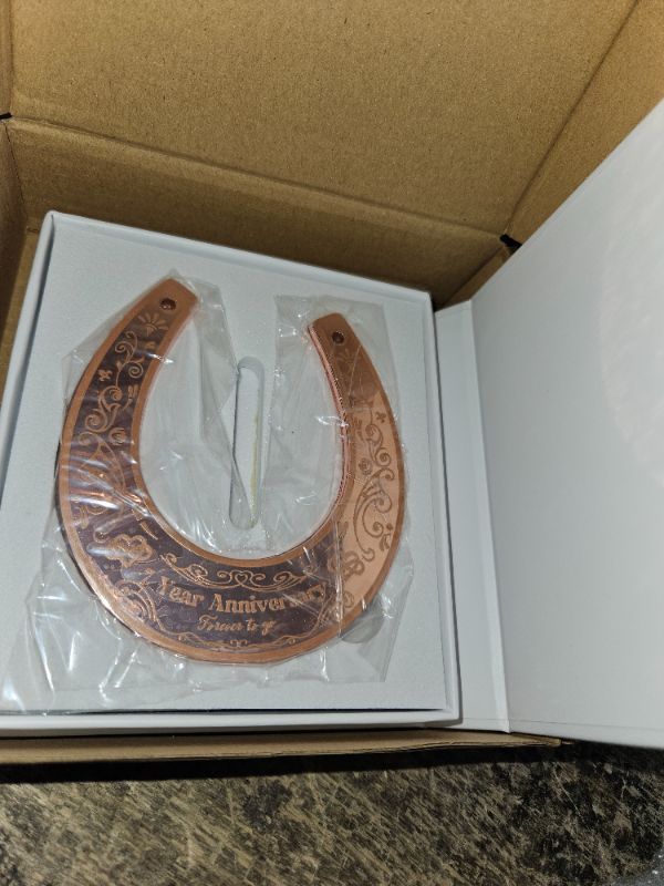 Photo 2 of 7 Year Anniversary Copper Gifts for Him 7 Year Anniversary Wedding Gift for Couple Lucky 7 Years of Marriage Horseshoe 7th Wedding Anniversary Copper Gifts for Him with Box Gifts for Men Him