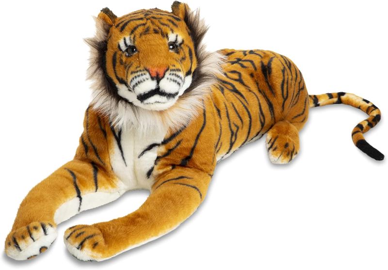 Photo 1 of *READ NOTES* GIANT STUFFED ANIMAL, TIGER(UNKNOWN BRAND)