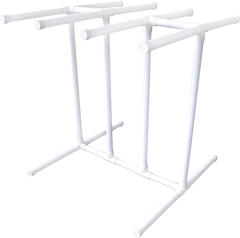 Photo 1 of 8 Bar Horizontal Towel Rack - Poolside Storage Organizer for Drying Wet Towels, Floats, Noodles, Paddles - White Style 844164, 40" H x 30" L x 40" W
