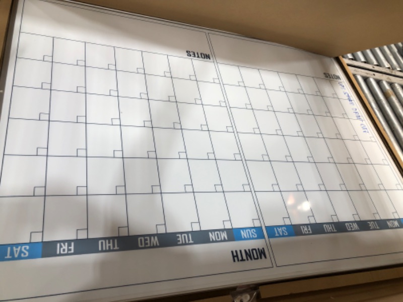 Photo 2 of XBoard Magnetic Calendar Whiteboard 48" x 36" - 2 Month Calendar Dry Erase Board, White Board + Colorful Calendar Board, Silver Aluminium Framed Monthly Planning Board 48" x 36" - 2 Months