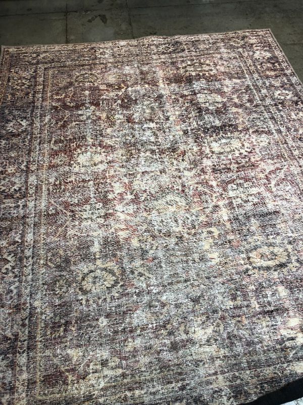 Photo 4 of Amber Lewis x Loloi Georgie Collection GER-06 Bordeaux / Antique 7'6" x 9'6" Area Rug