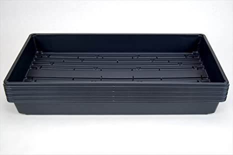 Photo 1 of 10 Plant Growing Trays (with Drain Holes) - 20" x 10" - Perfect Garden Seed Starter Grow Trays: for Seedlings, Indoor Gardening, Growing Microgreens, Wheatgrass & More - Soil or Hydroponic
