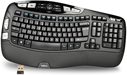 Photo 1 of Logitech K350 102 Key Wireless USB Multimedia Wave Keyboard - French Layout - 920-001998
