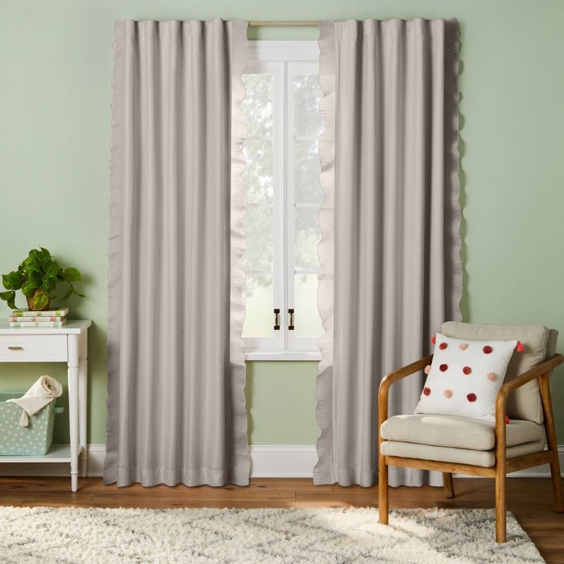 Photo 1 of 1 PANEL! 84" Blackout Pleated Side Ruffle Sheer Overlay Panel - Pillowfort™

