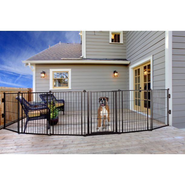 Photo 1 of Carlson Pet Products 28"H Super Wide Heavy Duty Dog Gate Playpen, Brown
