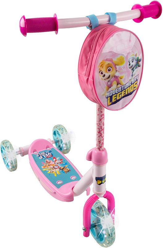 Photo 1 of PlayWheels PAW Patrol Skye 3-Wheel Kids Leaning Scooter with Accessory Pouch, Pink
