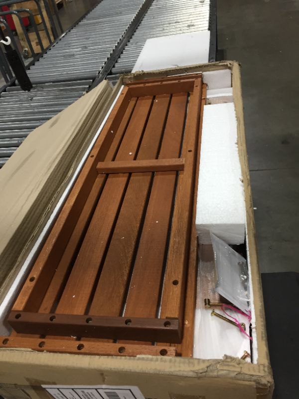 Photo 2 of Furinno 11" x 72" x 18" Brown Wood Planter Box
