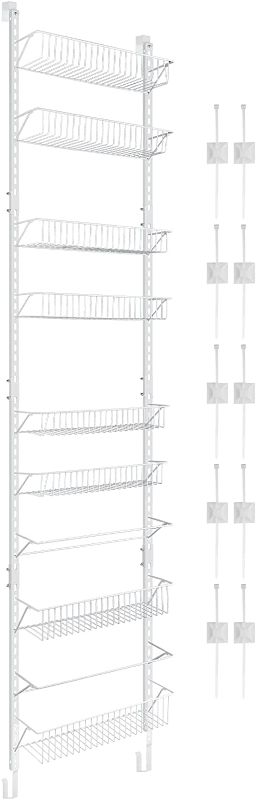 Photo 1 of Adjustable Wall Mount Spice Rack 8-Layer Over The Door Pantry Rack Storage Shelf Cabinet Behind the Door Metal Food Storage Rack