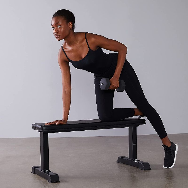 Photo 2 of Amazon Basics Flat Weight Workout Exercise Bench, Black
