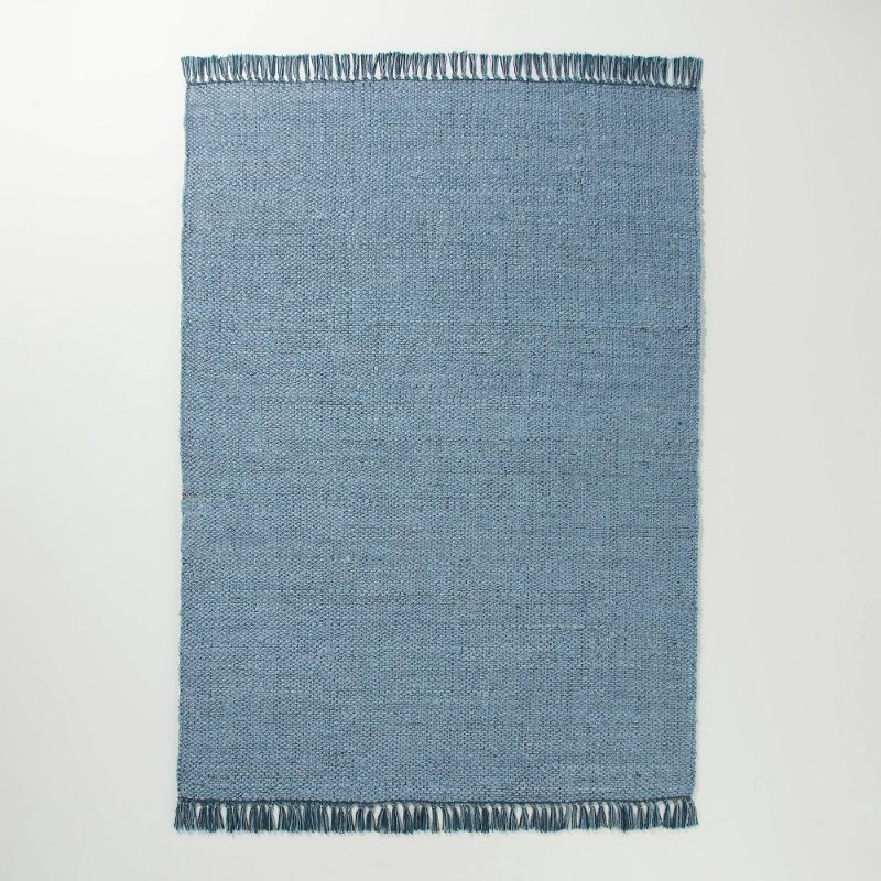 Photo 1 of 7' X 10' Solid Jute Area Rug Faded Blue - Hearth & Hand™ with Magnolia
