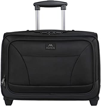 Photo 1 of Rolling Laptop Bag, MATEIN Wheeled Briefcase for Business Travel, Roller bag Fits 17 inch Notebook Gifts for Men and Women, Carry-on Luggage Attache Case Waterproof Rolling Work Bag, Black
