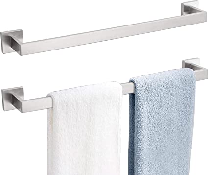 Photo 1 of 2 Piece Brushed Nickel Bathroom Hardware Kit, 23.6" Square Double Towel Bar Kit, Premium Stainless Steel Towel Rack Towel Rack Bathroom Accessory Kit Wall Mount
