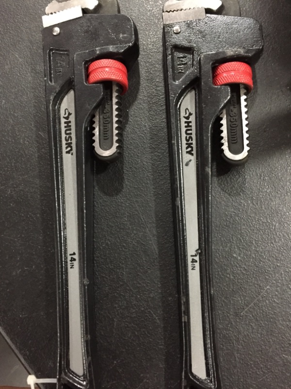 Photo 2 of 14 in. . Improved Pipe Wrench Husky. 2 Pack!