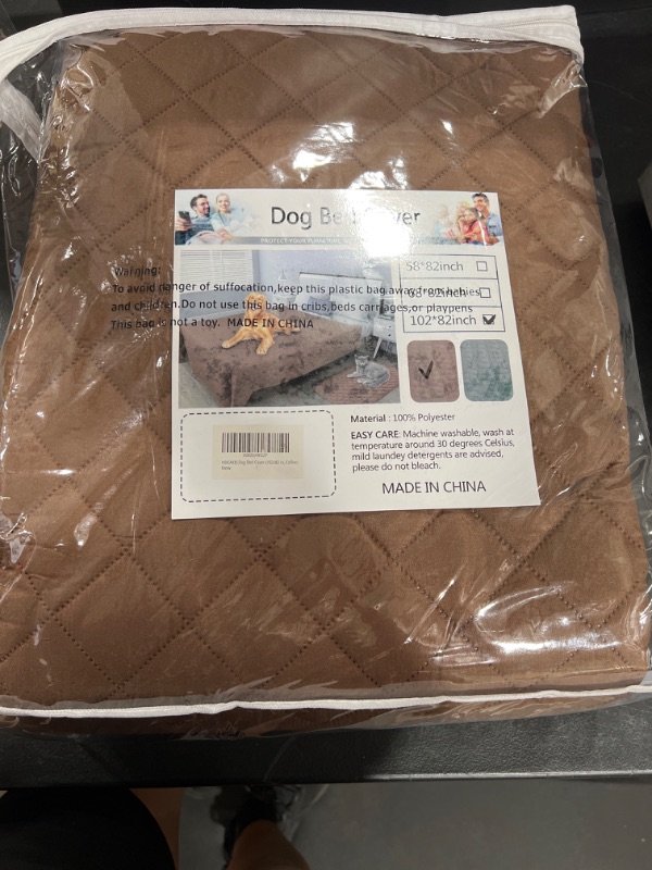 Photo 2 of Ameritex Waterproof Dog Bed Cover Pet Blanket with Anti-Slip Back for Furniture Bed Couch Sofa, 102x82 inches. Brown 