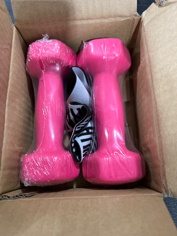 Photo 1 of 1.5 KG Pair of Dumbbells Set of 2 Soft Non Slip Grip Dumbbell, PINK