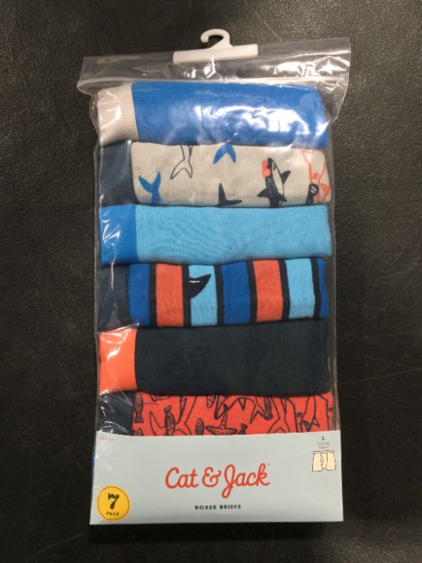 Photo 2 of Boys' 7pk Boxer Briefs - Cat & Jack L, One Color
