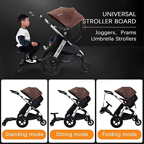 Photo 2 of GemonExe Universal 2in1 Stroller Ride Board with Detachable Seat,Stroller Glider Board Suitable for Most Brands of Strollers, Holds Children Up to 55lbs