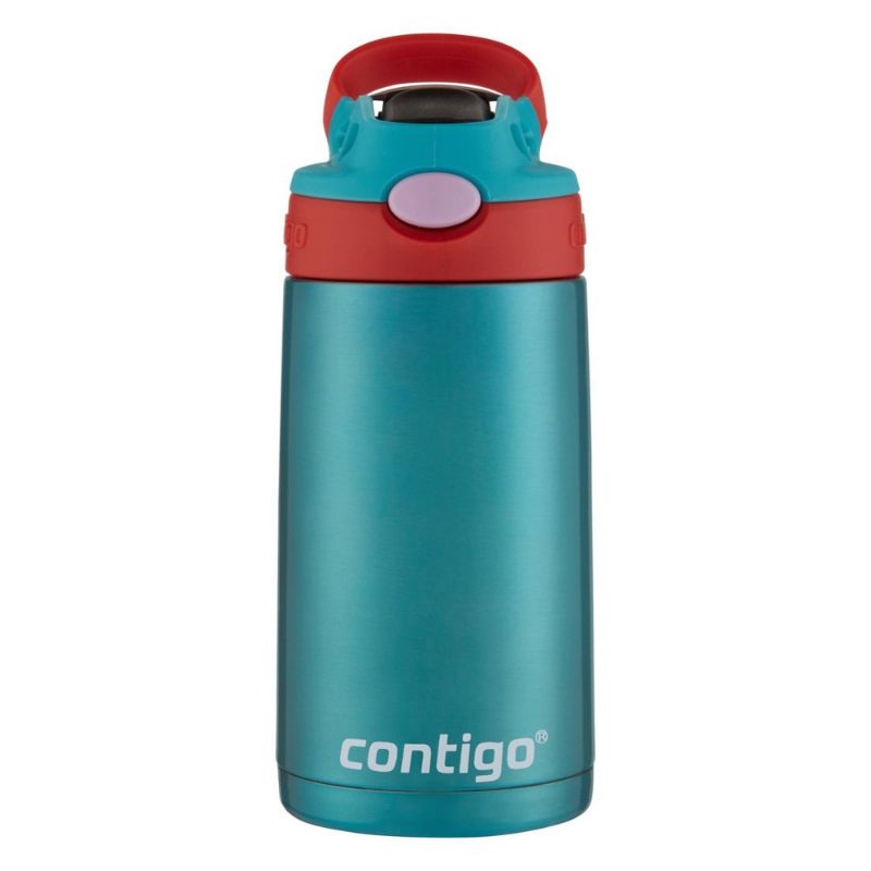 Photo 1 of [4 Pack] Contigo 13oz Kids Stainless Steel Water Bottle with Redesigned AutoSpout Blue Strawberry Painted Scuba