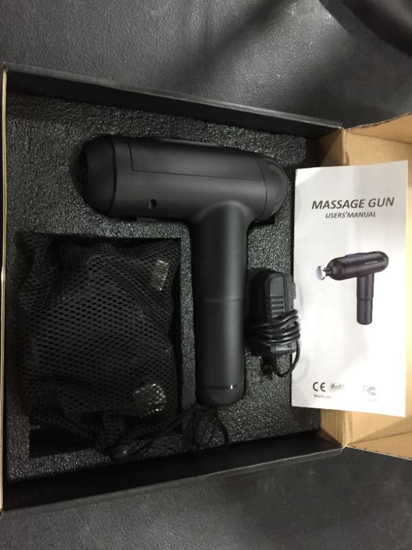 Photo 2 of Deep Tissue Massage Gun with 6 Adjustable Speed 8 Detachable Massage Head ,Cordless Handheld Deep Tissue Percussion for Deep Relaxation (Black)