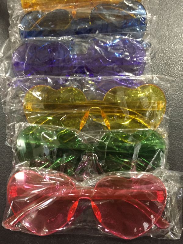 Photo 3 of [10 Pack] Heart Sunglasses in 10 different colors.