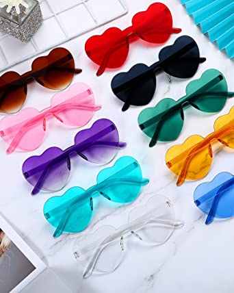 Photo 1 of [10 Pack] Heart Sunglasses in 10 different colors.