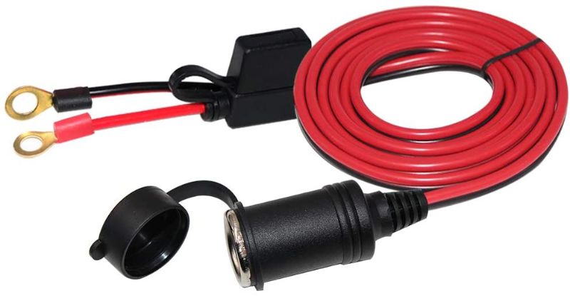 Photo 1 of 13FT 12V Female Cigarette Lighter Socket Battery Eyelet Ring Terminal 12volt Extension Cord Outlet Adapter Plug Power Supply Car Electrical Dc Cigarettes Charger Accessory Connector Kit 15Fuse(13FT)
