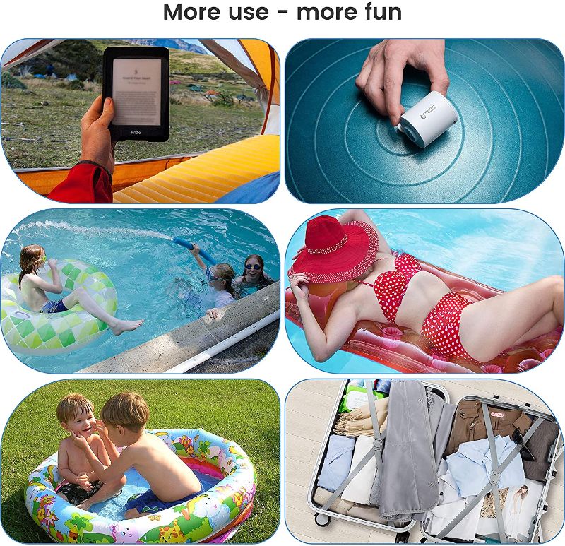Photo 1 of FLEXTAILGEAR Tiny Pump Portable Air Pump Ultra-Mini Air Pump with 1300mAh Battery USB Rechargeable to Inflate Deflate for Pool Floats Air Bed Air Mattress Swimming Ring Vacuum Storage Bags