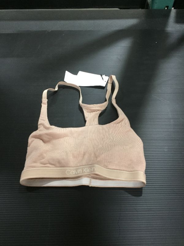 Photo 2 of Calvin Klein Womens Pure Ribbed Unlined Bralette X-Small Cedar
