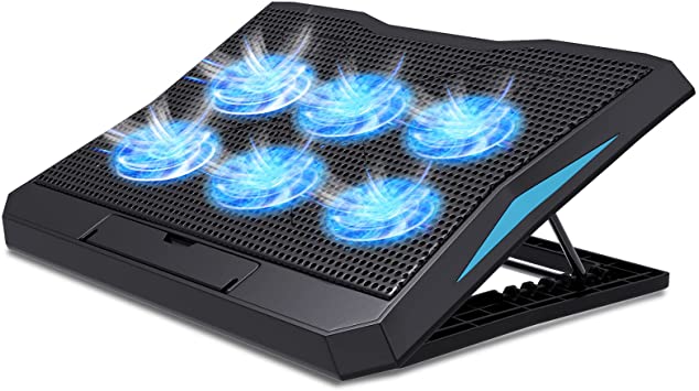 Photo 1 of LIENS Laptop Cooling Pad Adjustable Height 6 Fan(2.36inches) 2 USB Ports Suitable for 12"-16" Laptop
