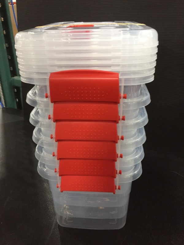 Photo 3 of  6 L Plastic Storage Bins with Lids, Lidded Storage Box, 6 Packs