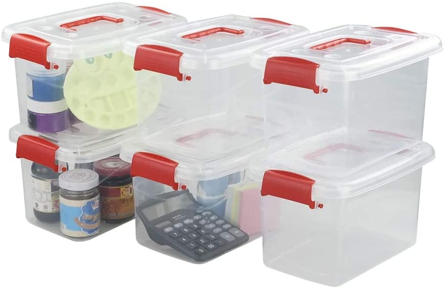 Photo 1 of  6 L Plastic Storage Bins with Lids, Lidded Storage Box, 6 Packs