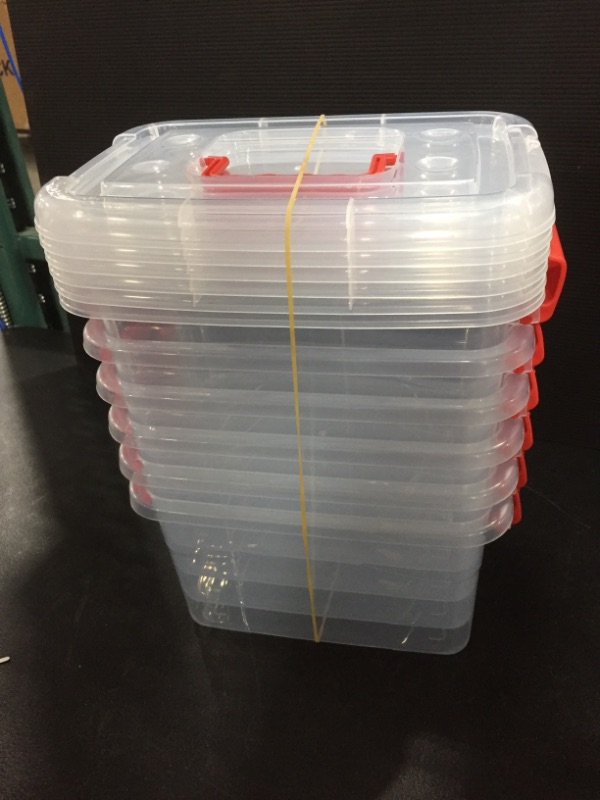 Photo 2 of  6 L Plastic Storage Bins with Lids, Lidded Storage Box, 6 Packs