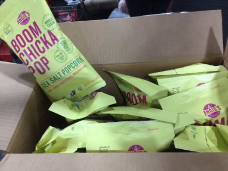 Photo 1 of Angie's BOOMCHICKAPOP Sea Salt Popcorn, 1.25 Ounce Bag (Pack of 12) EXPIRED!**BEST BY:05/06/2022**