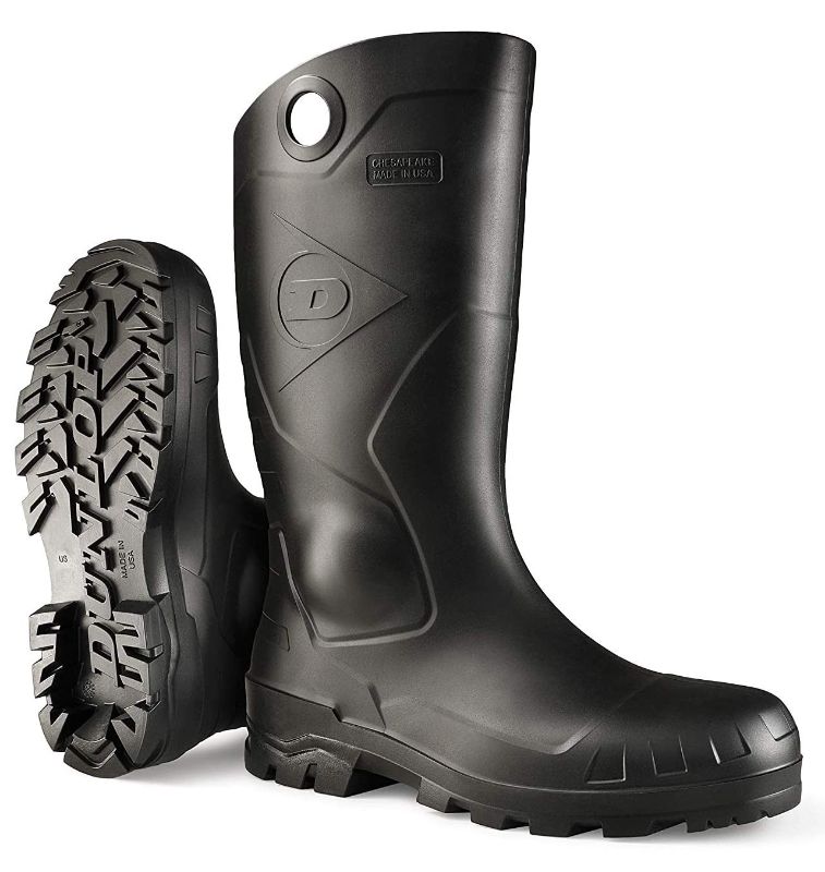 Photo 1 of DUNLOP PROTECTIVE FOOTWEAR 8677511 Chesapeake Boots, 100% Waterproof PVC, Lightweight and Durable Protective Footwear, Size 10
