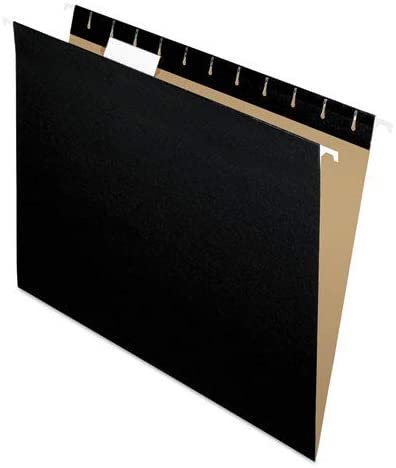 Photo 1 of Colored Hanging Folders, 1/5 Tab, Letter, Black, 25/Box
