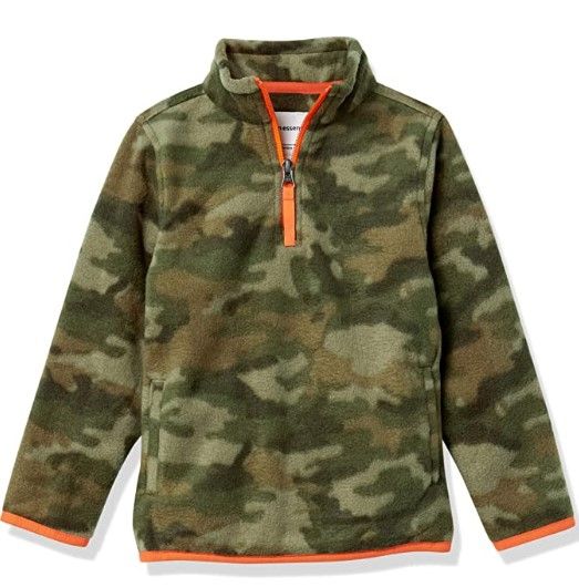 Photo 1 of Amazon Essentials Boys and Toddlers' Polar Fleece Quarter-Zip Pullover Jacket XS