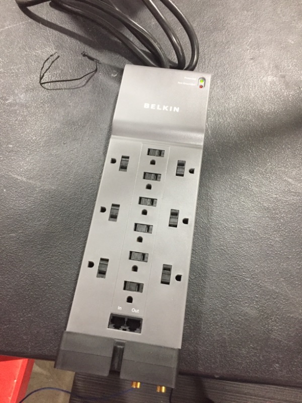 Photo 2 of Belkin Power Strip Surge Protector with 12 AC Multiple Outlets, 10 ft Long Flat Plug Heavy Duty Extension Cord for Home, Office, Travel, Computer Desktop, Laptop & Phone Charging Bricks (4,156 Joules)