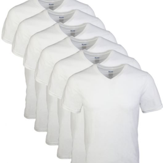 Photo 1 of Gildan Men's V-Neck T-Shirts, Multipack XX-Large, White (6-pack) small