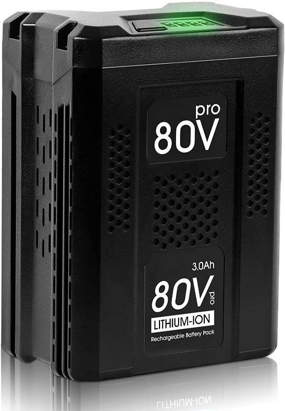 Photo 1 of DSANKE GBA80200 80V 3.0Ah Replacement Battery Compatible with Greenworks PRO 80V Lithium Ion Battery GBA80200 GBA80250 GBA80400 GBA80500