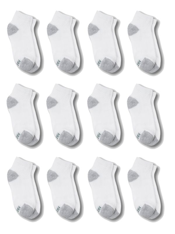 Photo 1 of [Size M 9-12] Hanes Boys Socks 12 Pack Ankle Socks