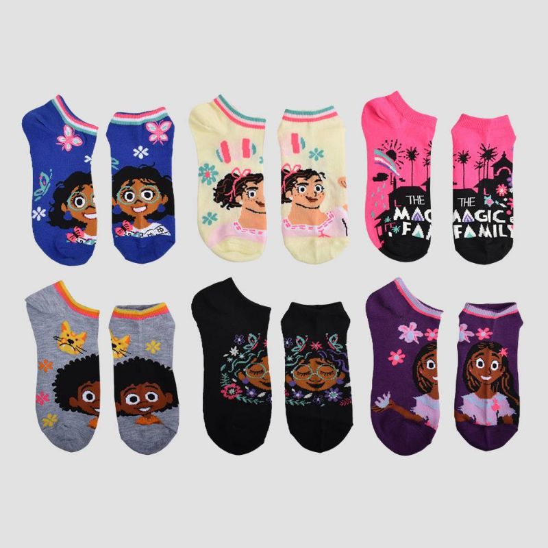 Photo 1 of [Size S] Kids' Disney Encanto 6pk No Show Socks

