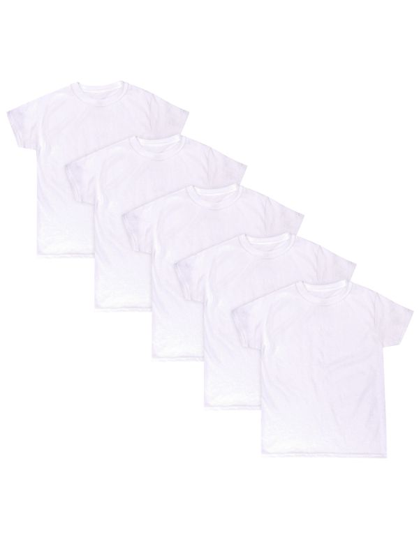 Photo 1 of [Size M] Hanes Boys Eco Blend Crew T-Shirt 5 Pack 