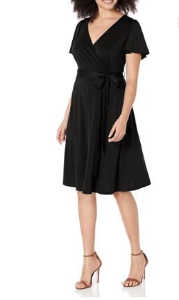 Photo 1 of [Size 22W] Women‘s Plus Size Faux Wrap V Neck Short Sleeve Midi Wedding Guest Party Casual Dresses